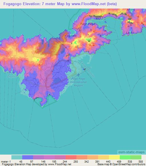 Fogagogo,American Samoa Elevation Map