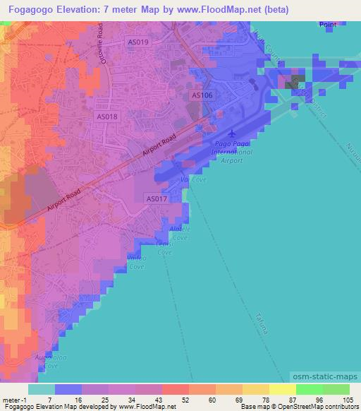 Fogagogo,American Samoa Elevation Map