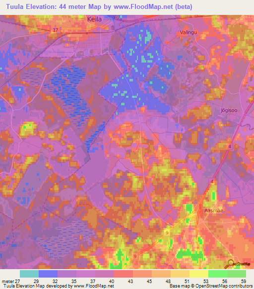 Tuula,Estonia Elevation Map