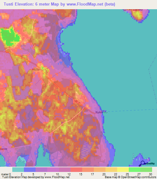 Tusti,Estonia Elevation Map