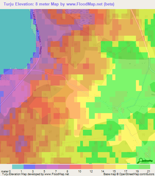 Turju,Estonia Elevation Map