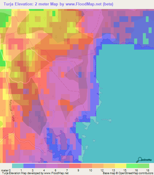 Turja,Estonia Elevation Map