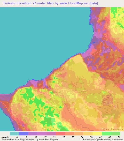 Turisalu,Estonia Elevation Map