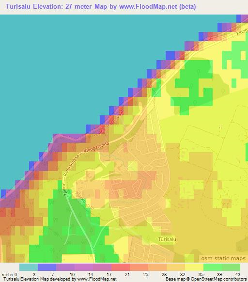 Turisalu,Estonia Elevation Map
