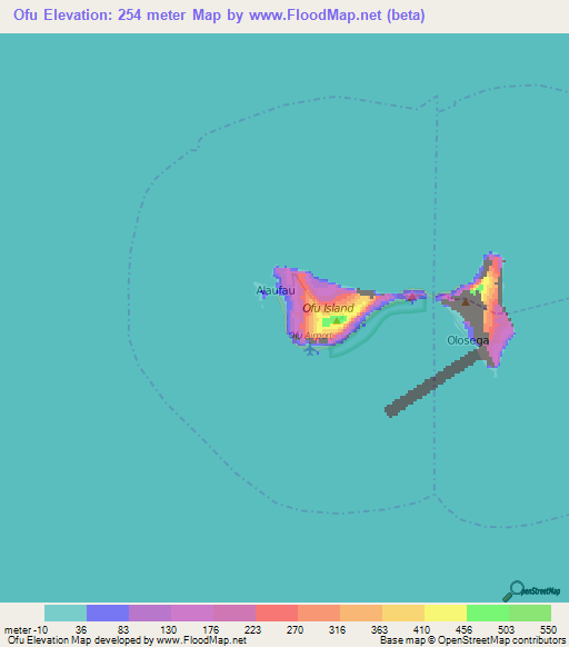 Ofu,American Samoa Elevation Map
