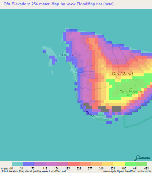 Ofu,American Samoa Elevation Map