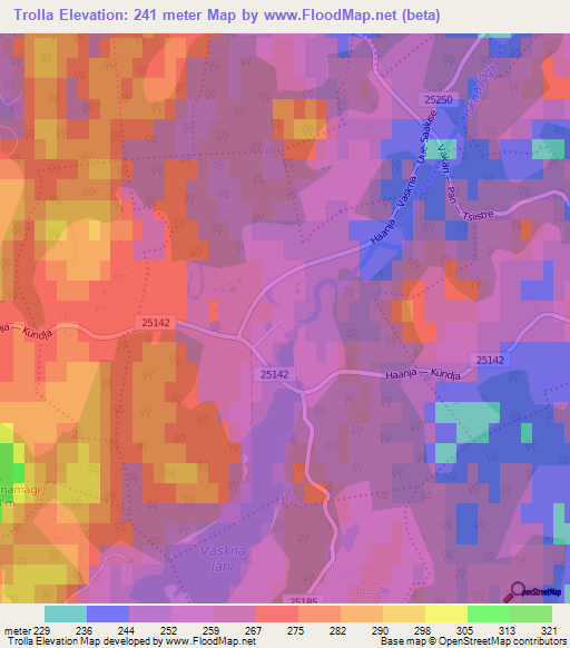 Trolla,Estonia Elevation Map