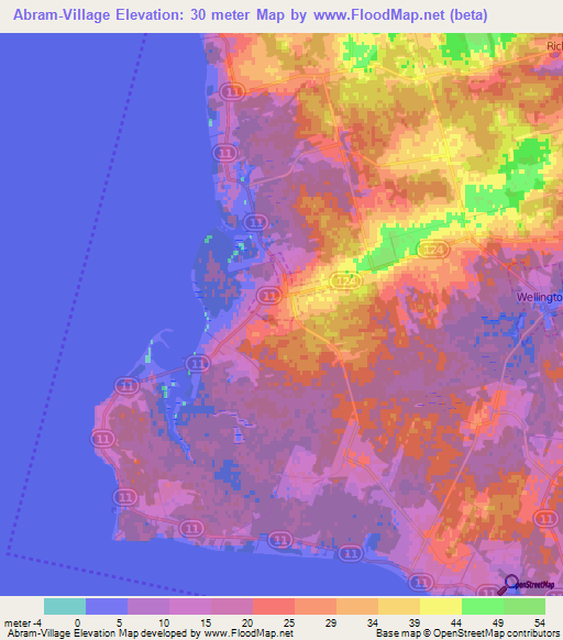 Abram-Village,Canada Elevation Map