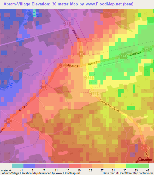 Abram-Village,Canada Elevation Map