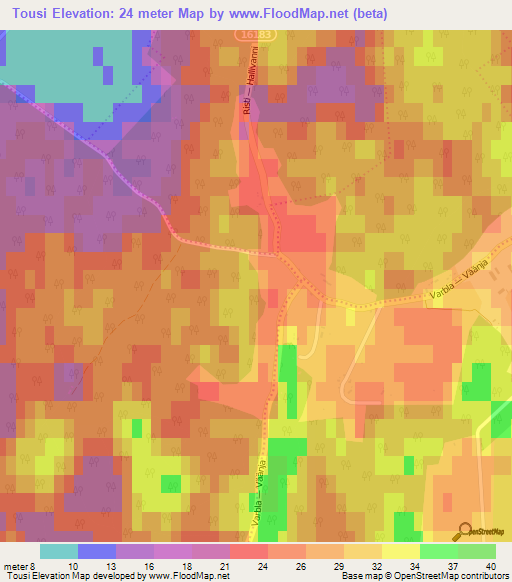 Tousi,Estonia Elevation Map