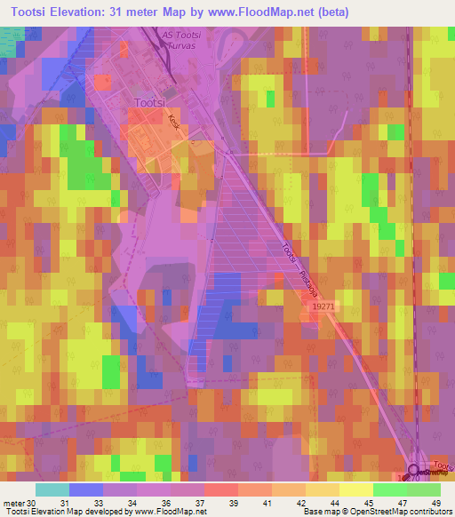 Tootsi,Estonia Elevation Map
