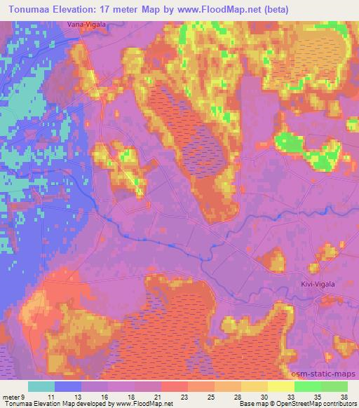 Tonumaa,Estonia Elevation Map