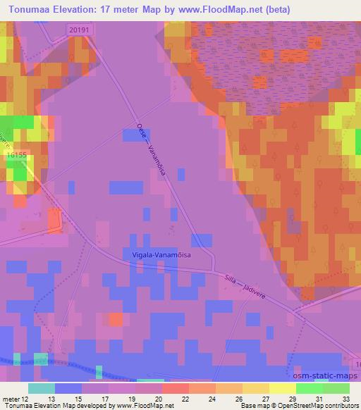 Tonumaa,Estonia Elevation Map
