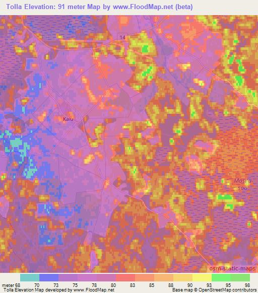 Tolla,Estonia Elevation Map