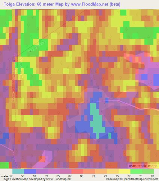 Tolga,Estonia Elevation Map