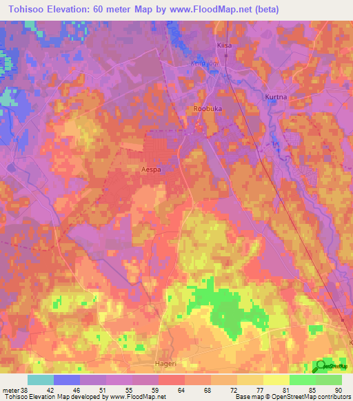 Tohisoo,Estonia Elevation Map