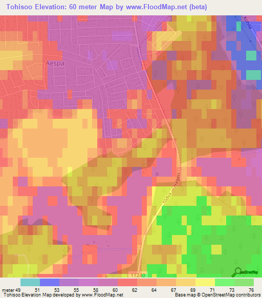 Tohisoo,Estonia Elevation Map