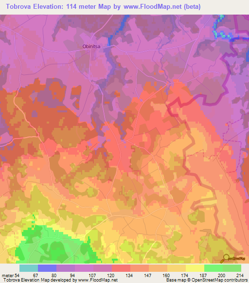 Tobrova,Estonia Elevation Map