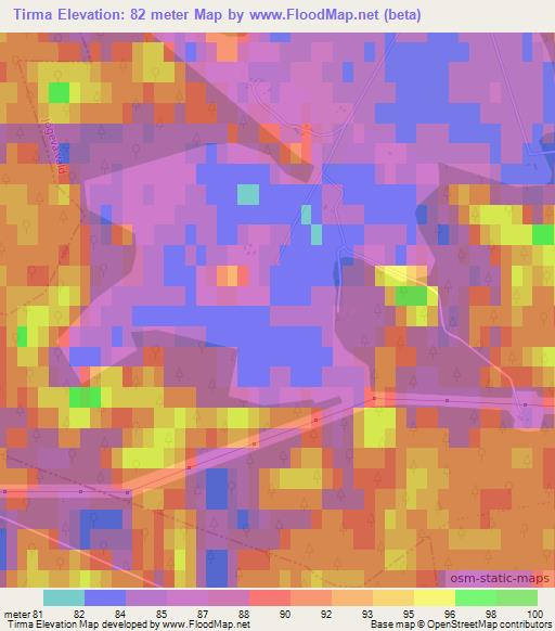 Tirma,Estonia Elevation Map
