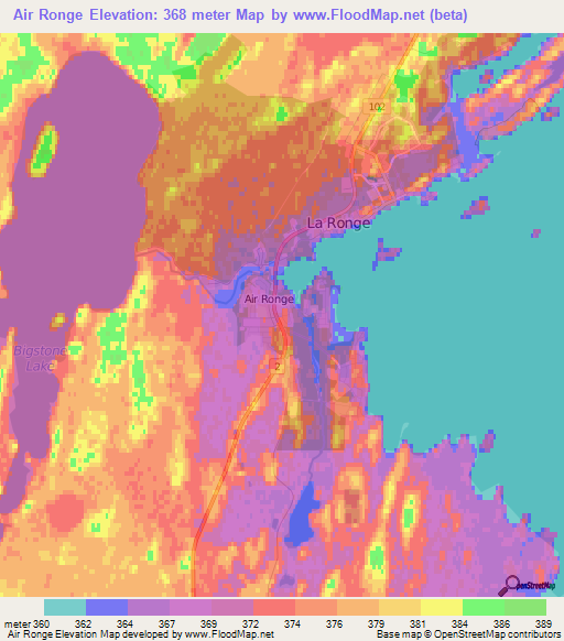 Air Ronge,Canada Elevation Map