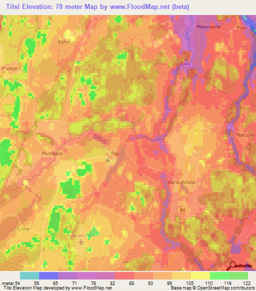 Tilsi,Estonia Elevation Map