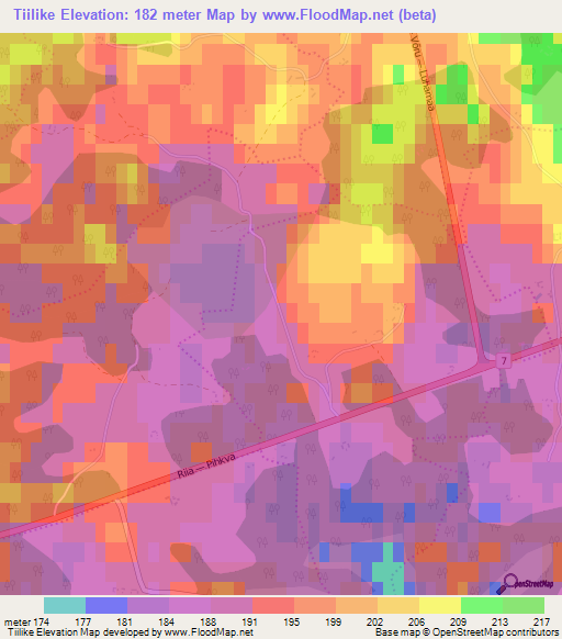 Tiilike,Estonia Elevation Map