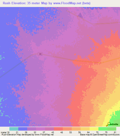 Rush,Iran Elevation Map