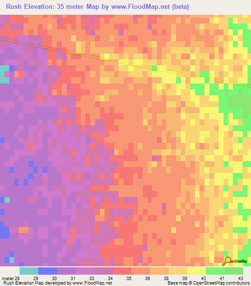 Rush,Iran Elevation Map