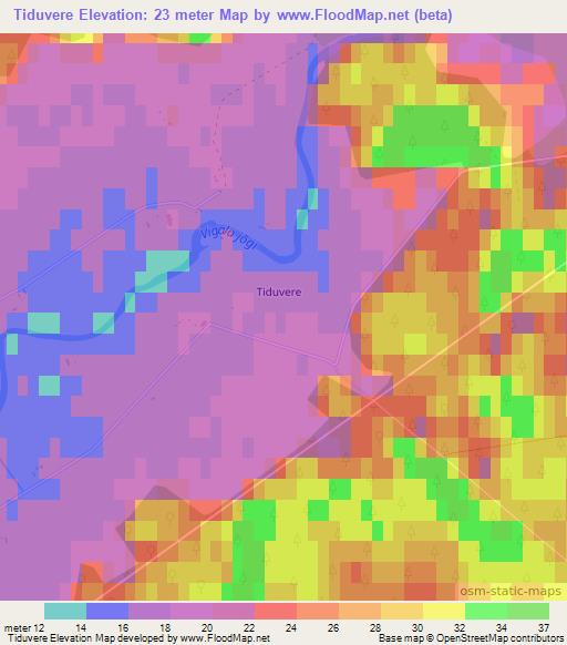 Tiduvere,Estonia Elevation Map