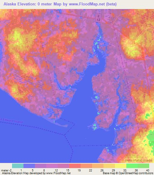 Alaska,Canada Elevation Map