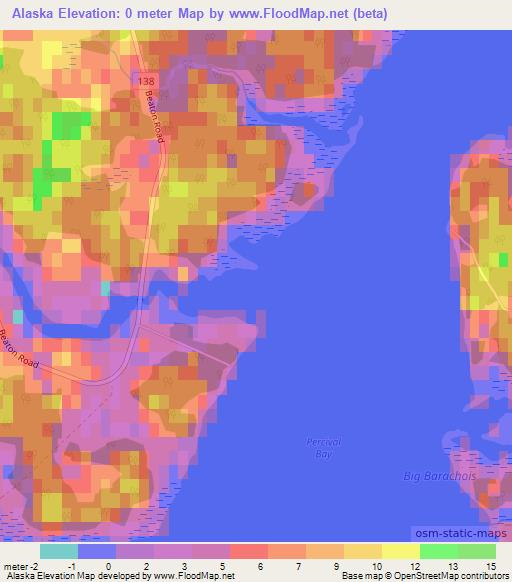 Alaska,Canada Elevation Map