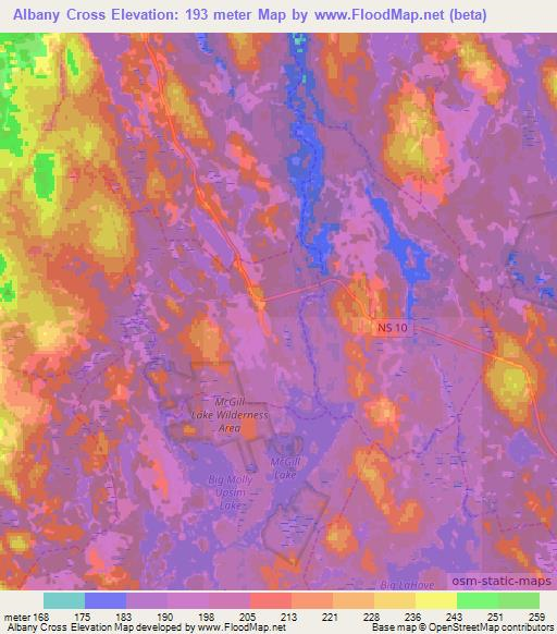 Albany Cross,Canada Elevation Map