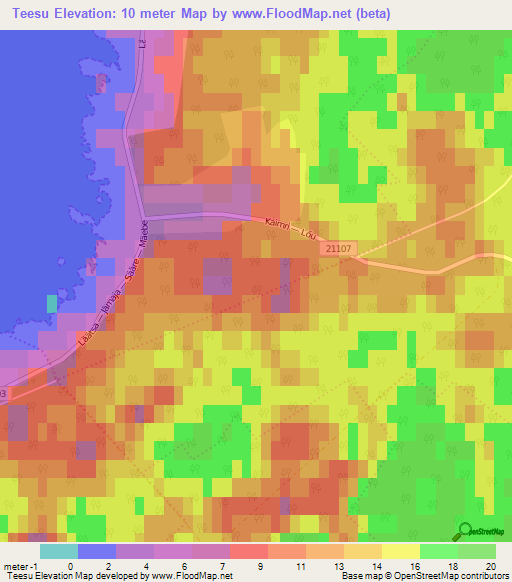 Teesu,Estonia Elevation Map