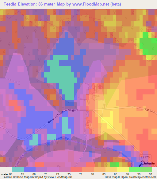 Teedla,Estonia Elevation Map