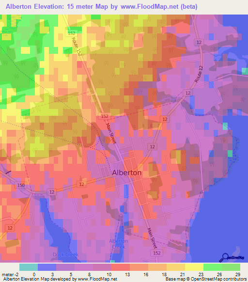 Alberton,Canada Elevation Map