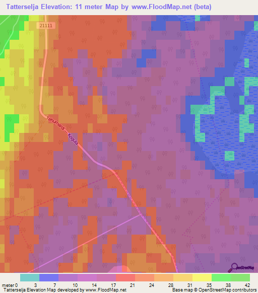 Tatterselja,Estonia Elevation Map