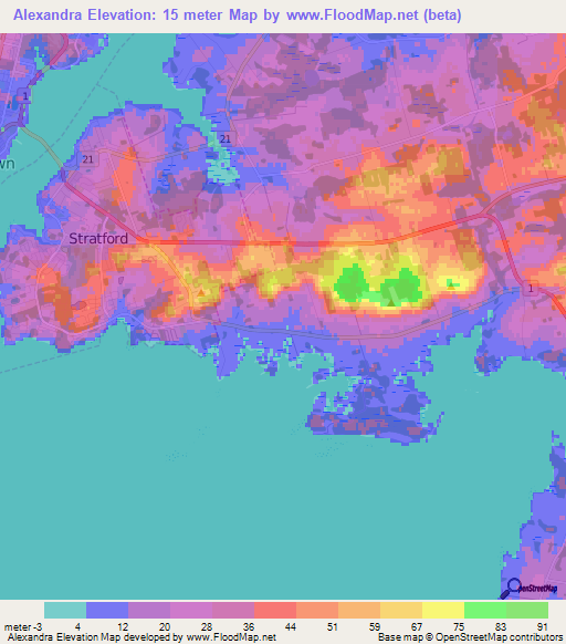 Alexandra,Canada Elevation Map