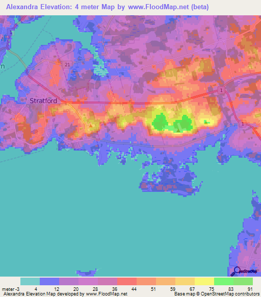 Alexandra,Canada Elevation Map