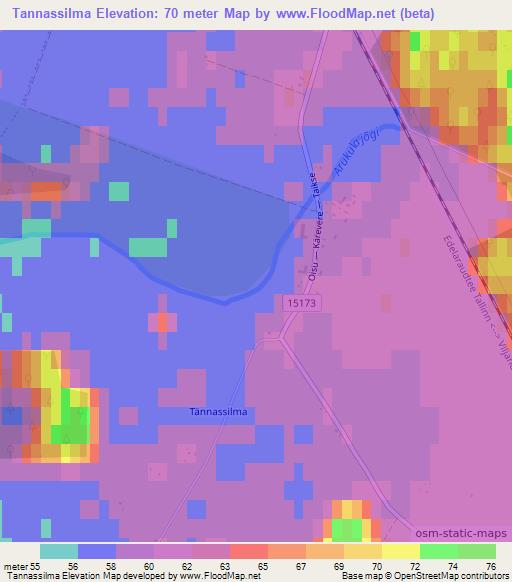 Tannassilma,Estonia Elevation Map