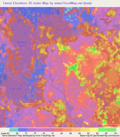 Tamsi,Estonia Elevation Map