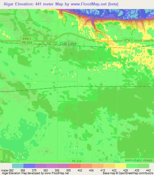 Algar,Canada Elevation Map