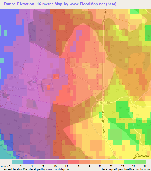 Tamse,Estonia Elevation Map