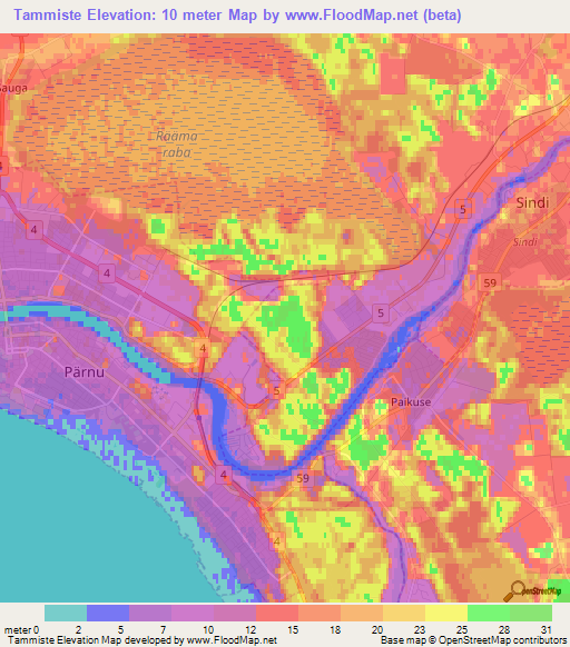 Tammiste,Estonia Elevation Map