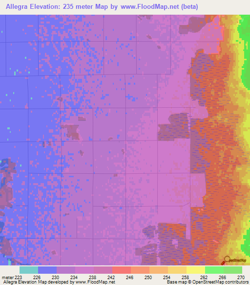Allegra,Canada Elevation Map