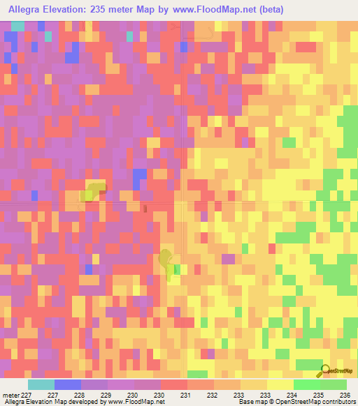 Allegra,Canada Elevation Map