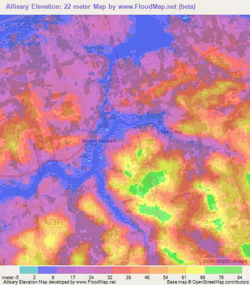 Allisary,Canada Elevation Map