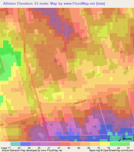 Alliston,Canada Elevation Map