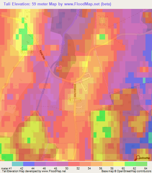 Tali,Estonia Elevation Map