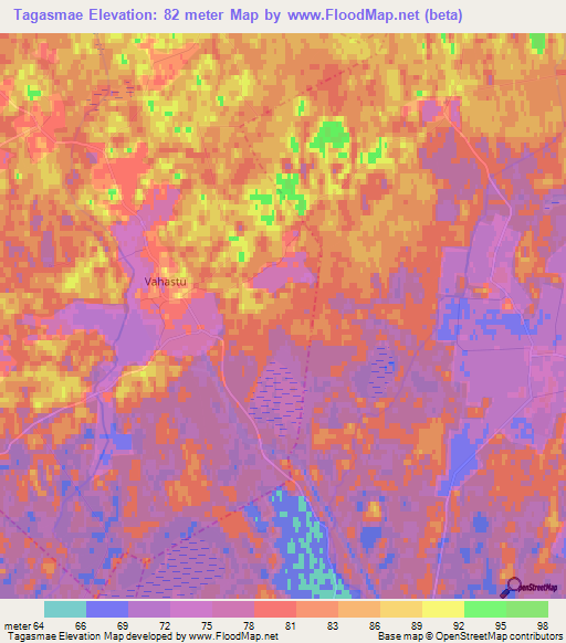 Tagasmae,Estonia Elevation Map