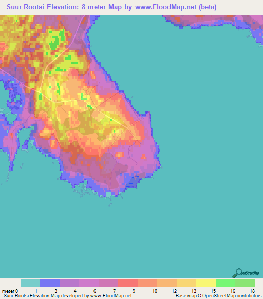 Suur-Rootsi,Estonia Elevation Map
